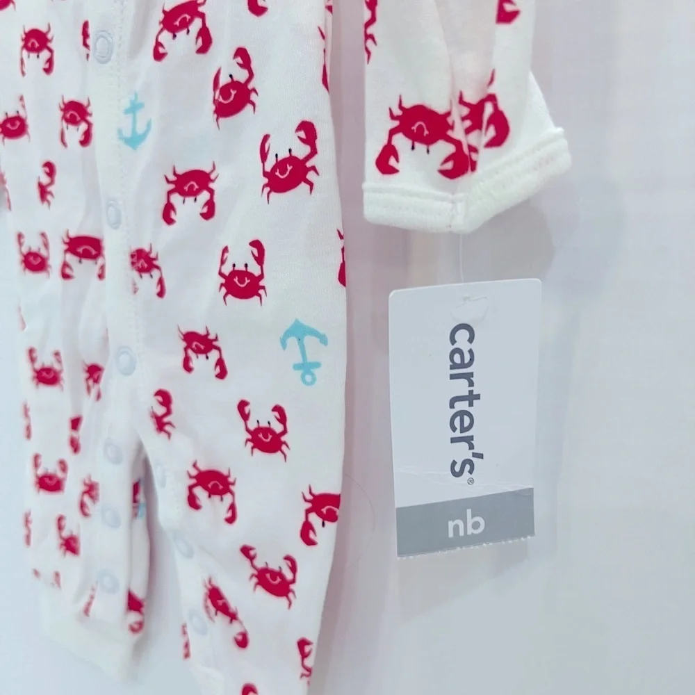 Carter's White and Red Crab Print Kids One Piece